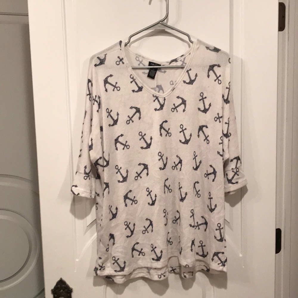 Rue 21 2x nautical navy & white anchor top